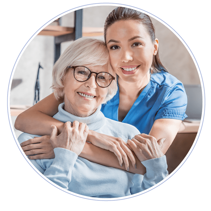 neues Zuhause 8 - Präzise Schmerzbehandlung senior and nurse together min - Schmerzbehandlung