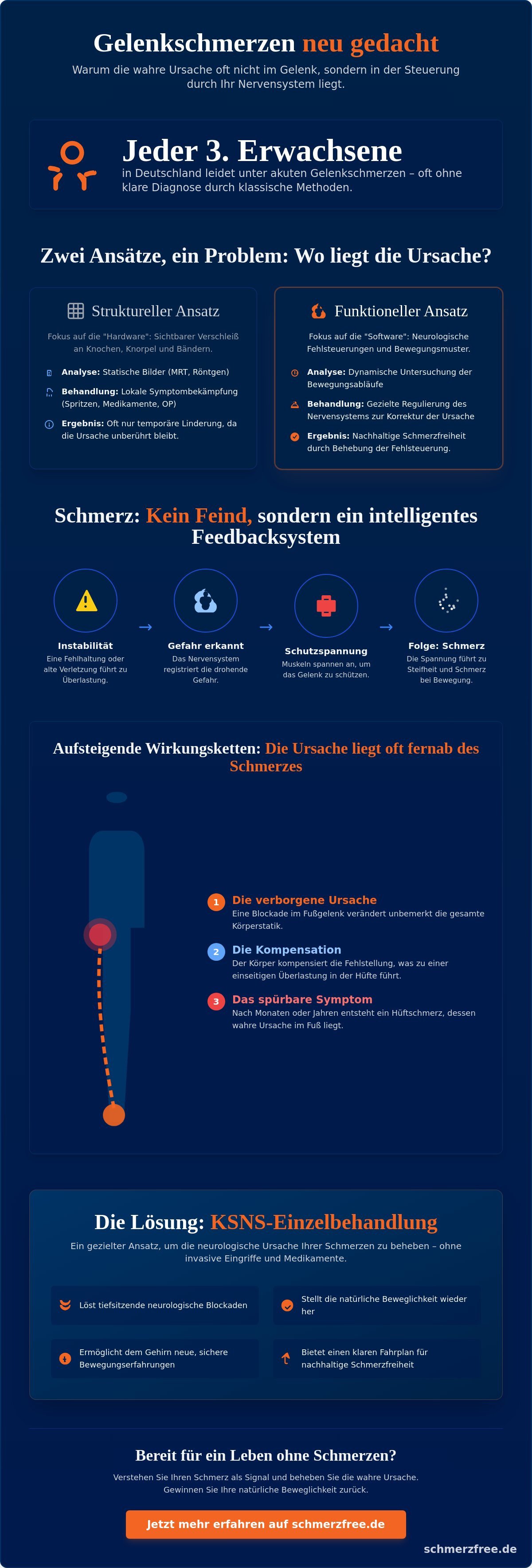 Funktionelle Schmerztherapie bei Gelenkschmerzen: Den Ursprung neurologisch verstehen 2 - Präzise Schmerzbehandlung Funktionelle Schmerztherapie bei Gelenkschmerzen: Den Ursprung neurologisch verstehen
